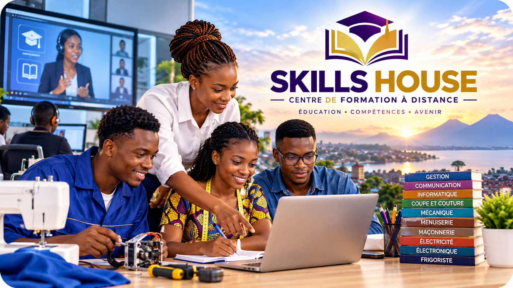 Illustration SKILLS HOUSE : apprentissage, formation professionnelle et développement des compétences